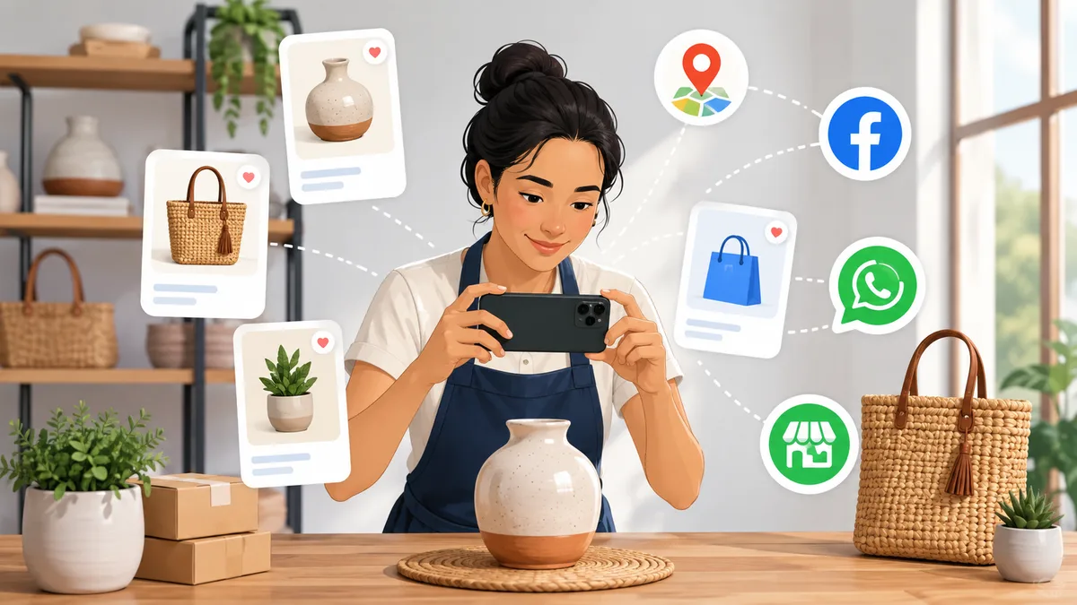 Entrepreneure photographiant des produits pour les présenter en ligne